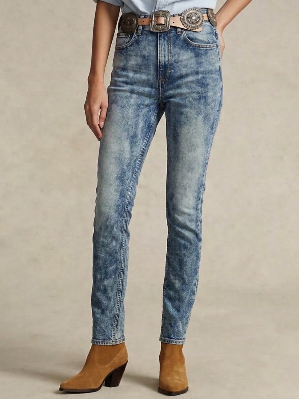 NWT Polo Ralph Lauren Tompkins High Rise Skinny Ankle Jeans Size 30 Rope Dyed